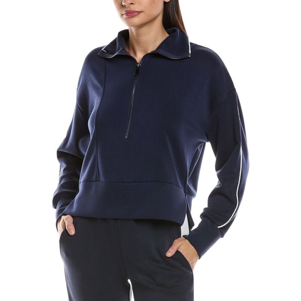 Ariella Womens  Scuba 1/2-Zip Sweater, Blue